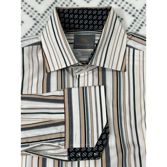 Lot of 4 Mens Thomas Dean Button Down Casual Dress Shirt Size Small - Picture 15 of 16